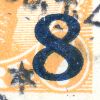 118[75]: Lodret farveløs streg øverst til venstre i højre [8].
Nummer 75 i arket.
En næsten tilsvarende streg ses i nummer 57, dog placeret lidt længere til venstre.