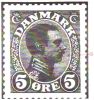 Pos. 008A, Chr. X 5 øre grøn 1913
