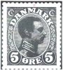Pos. 008B, Chr. X 5 øre grøn 1913