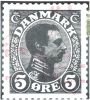 Pos. 010B, Chr. X 5 øre grøn 1913