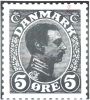 Pos. 033B, Chr. X 5 øre grøn 1913