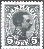 Pos. 034B, Chr. X 5 øre grøn 1913