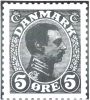 Pos. 040B, Chr. X 5 øre grøn 1913