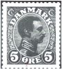 Pos. 056B, Chr. X 5 øre grøn 1913